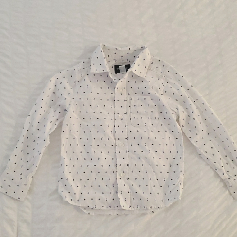 The Children's Place Long-Sleeve Diamond Pattern Button-Up Shirt